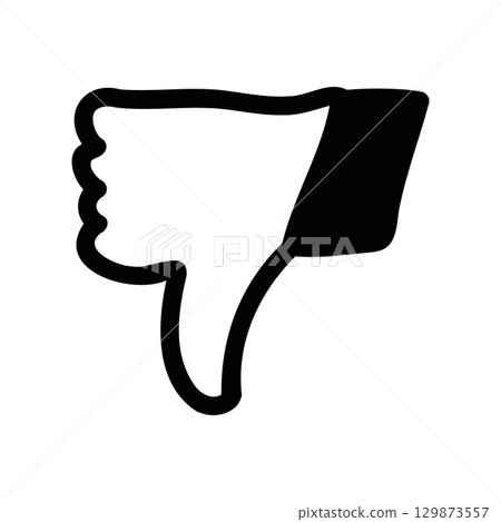 Simple black vector icon with a theme dislike 129873557