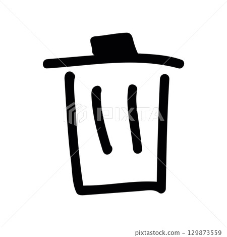 Simple black vector icon with a theme debris, remove 129873559
