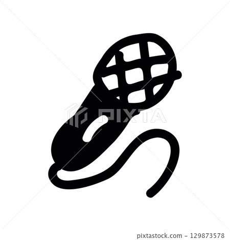 Simple black vector icon with a theme microphone Simple black vector icon with a theme microphone 129873578