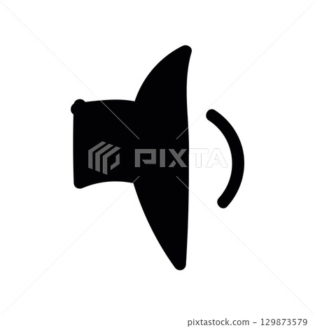 Simple black vector icon with a theme low volume Simple black vector icon with a theme low volume 129873579