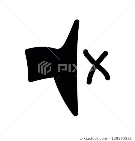 Simple black vector icon with a theme mute Simple black vector icon with a theme mute 129873581