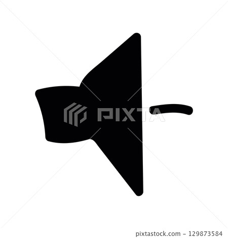 Simple black vector icon with a theme volume, quieter 129873584