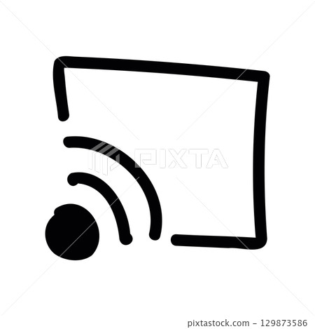 Simple black vector icon with a theme send to the TV 129873586