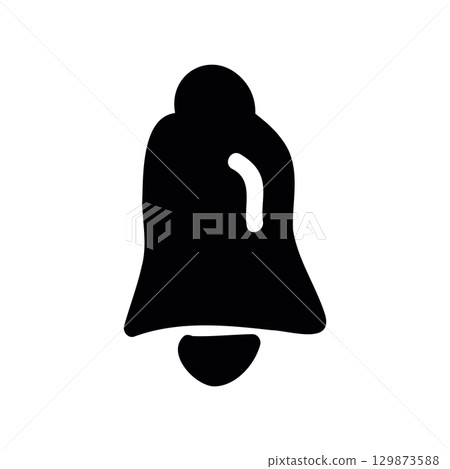 Simple black vector icon with a theme bell, notice 129873588