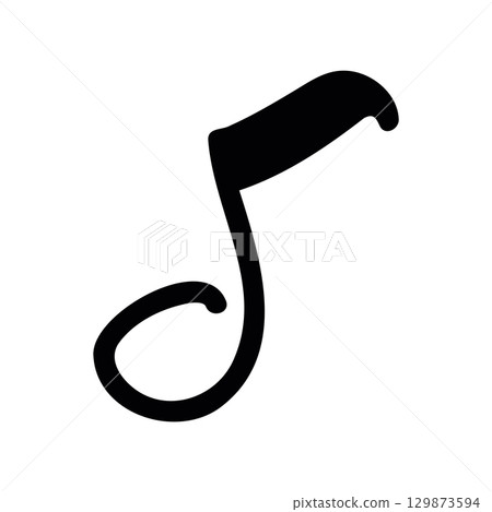 Simple black vector icon with a theme musical note 129873594