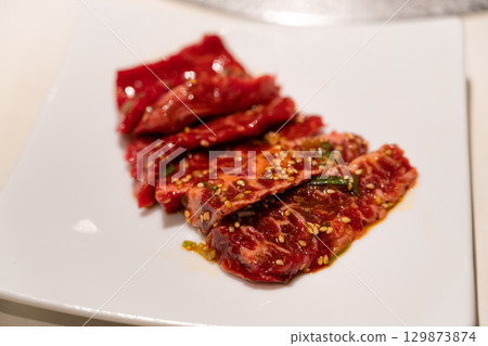 beef barbecue food cuisine restaurant Grilled beef BBQ beef roasted meat 129873874