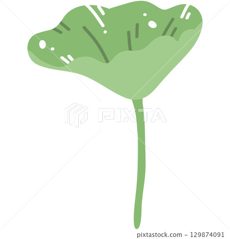 Minimal Lotus Pad Illustration 129874091