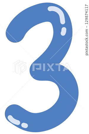 minimal and cute Handwritten numbers 3 129874117