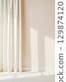 pastel color wall and curtains. Beautiful Minimalistic background 129874120