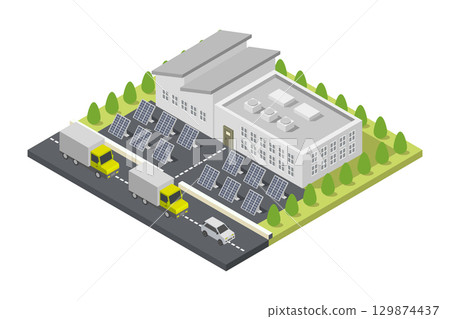 Isometric solar power plant 129874437