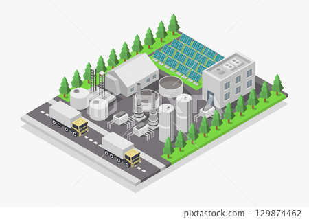 Isometric solar power plant Isometric solar power plant 129874462