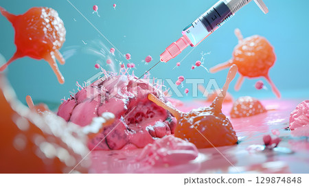 Biopsy needle being inserted 129874848