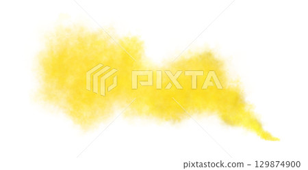 Yellow smoke cloud isolated on transparent background for use in design, digital art, advertising, or abstract visual effects Yellow smoke cloud isolated on transparent background for use in design, digital art, advertising, or abstract visual effects 129874900