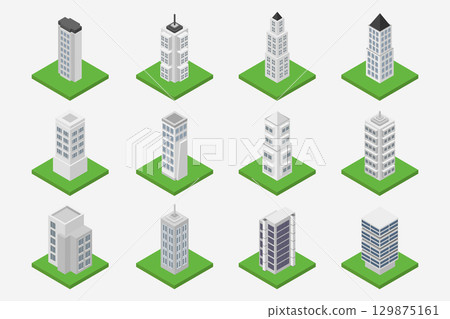 Isometric skyscraper 129875161
