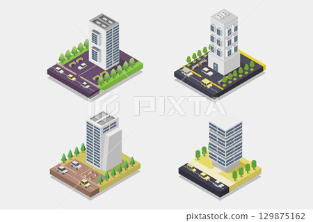 Isometric skyscraper 129875162
