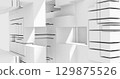 3d rendering. Abstract image of black and white cubic shapes in space. Futuristic illustration with sci fi elements. 129875526