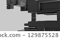 3d rendering. Abstract image of black and white cubic shapes in space. Futuristic illustration with sci fi elements. 129875528