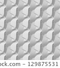 3D rendering seamless texture. White abstract geometric pattern. Origami paper style. 129875531