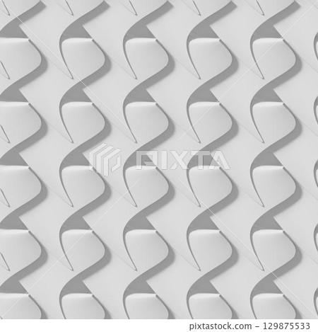 3D rendering seamless texture. White abstract geometric pattern. Origami paper style. 129875533