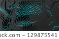 3d rendering. Cubic embossed surface with neon glow. Abstract background for your design. 129875541