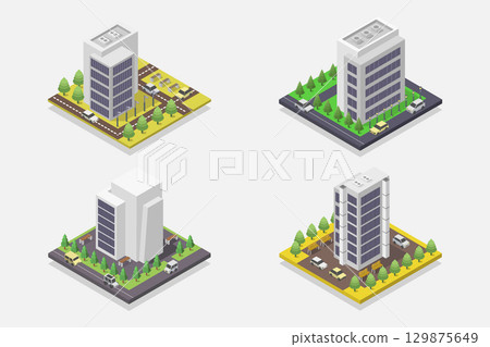 Isometric skyscraper 129875649