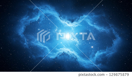 bule-sky space nebula clouds among star pigs 129875879