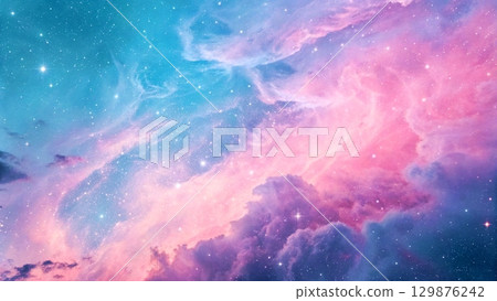 pink-blue space nebula clouds among star pigs pink-blue space nebula clouds among star pigs 129876242
