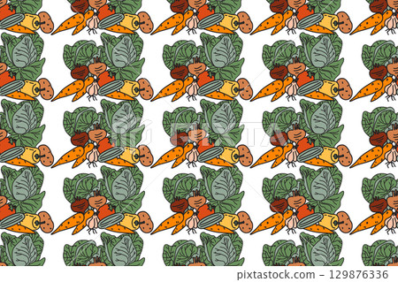 Set botanical decorative different vegetables isolated on white background. Hand drawn cartoon colorful veggies with Cabbage Carrot Peas Pepper Onion Tomato vector illustration Graphic design elements Set botanical decorative different vegetables isolated on white background. Hand drawn cartoon colorful veggies with Cabbage Carrot Peas Pepper Onion Tomato vector illustration Graphic design elements 129876336