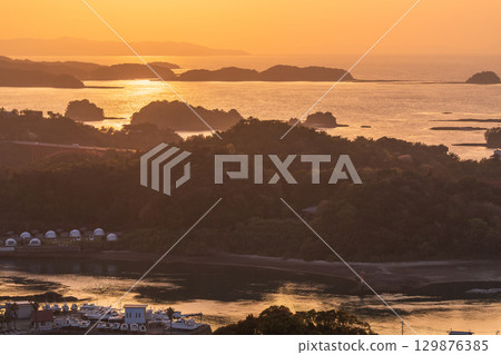 Kumamoto Prefecture: Sunset at Matsushima, Amakusa, and the view from climbing Mt. Takamai 129876385