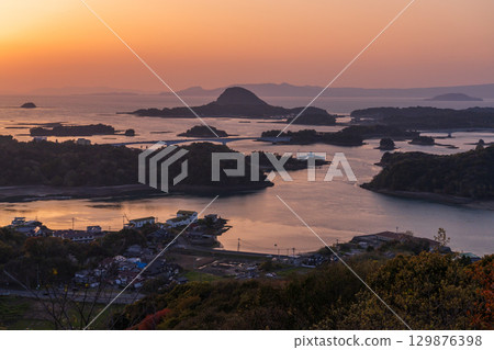 熊本縣:松島、天草的日落和高舞山的登山風景 熊本縣:松島、天草的日落和高舞山的登山風景 129876398