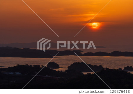 熊本縣:松島、天草的日落和高舞山的登山風景 熊本縣:松島、天草的日落和高舞山的登山風景 129876418