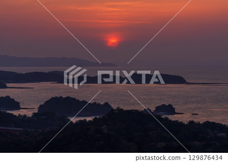 Kumamoto Prefecture: Sunset at Matsushima, Amakusa, and the view from climbing Mt. Takamai 129876434