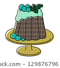 Patchwork-style chocolate mint canelé 129876796