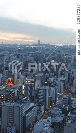 日本大阪城市夜景 129877286