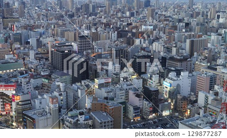 日本大阪城市夜景 129877287