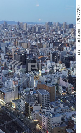 Osaka, Japan city night view 129877292