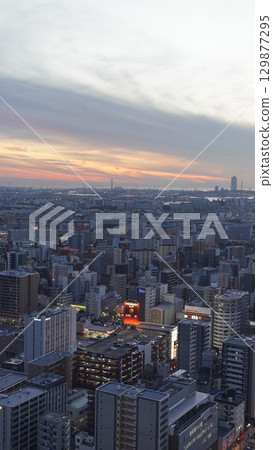 Osaka, Japan city night view 129877295