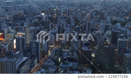 日本大阪城市夜景 日本大阪城市夜景 129877298