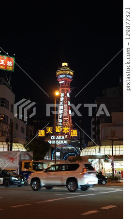 日本大阪城市夜景 129877321