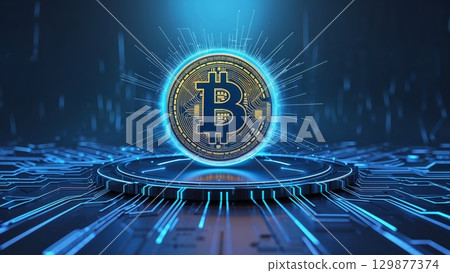 Bincoin and crypto market rapic bull growth background, cryptocurrency price rocket launch to the moon concept Bincoin and crypto market rapic bull growth background, cryptocurrency price rocket launch to the moon concept 129877374