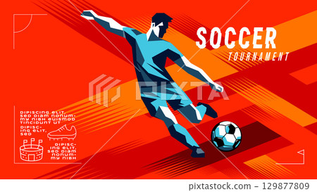Abstract Geometric Soccer Banner Design Abstract Geometric Soccer Banner Design 129877809