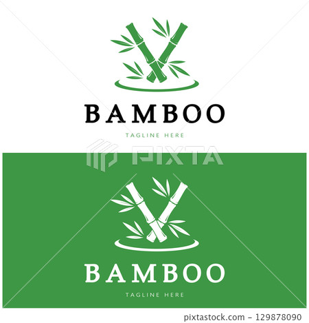 Bamboo Logo Template vector icon illustration design 129878090