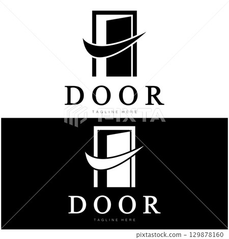 simple open door abstract logo, with geometric shapes,For building construction,contractors, business property and construction companies,vector. simple open door abstract logo, with geometric shapes,For building construction,contractors, business property and construction companies,vector. 129878160