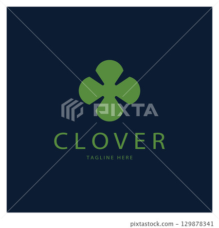 logo design inspiration icon illustration template vector clover or moringa leaves, for natural product design, health, medicine, clover and moringa agriculture, medicinal capsules 129878341