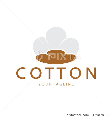 Soft natural organic cotton flower plant logo for cotton plantations, industries,business,textile,clothing and beauty,vector Soft natural organic cotton flower plant logo for cotton plantations, industries,business,textile,clothing and beauty,vector 129878365
