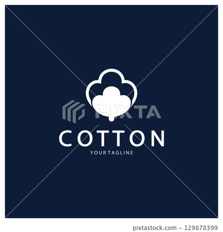 Soft natural organic cotton flower plant logo for cotton plantations, industries,business,textile,clothing and beauty,vector Soft natural organic cotton flower plant logo for cotton plantations, industries,business,textile,clothing and beauty,vector 129878399