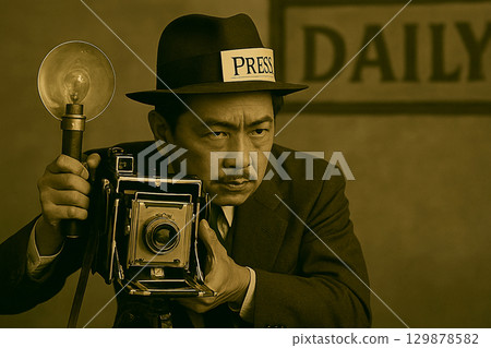 The image of a Showa-era photojournalist 129878582
