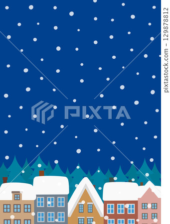 聖誕素材北歐雪鄉 129878812
