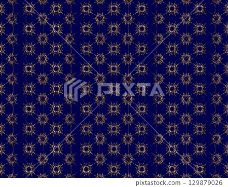 A symmetrical floral motif is repeated 129879026