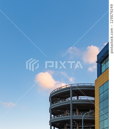 IKEA spiral parking lot in Baoshan District, Shanghai at dusk 129879249
